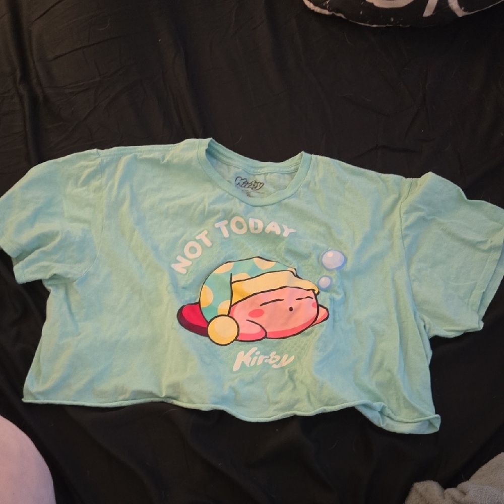Kirby Aqua Graphic Cropped T-Shirt